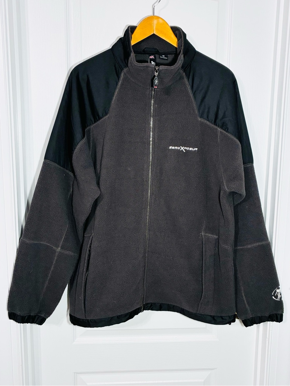 ZeroXposur Fleece Softshell Full Zip Outdoor Jacket Gray Black Men’s Medium